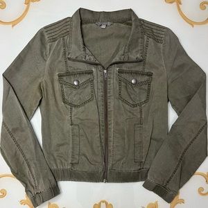 Army Green Cropped Jacket from Rubbish